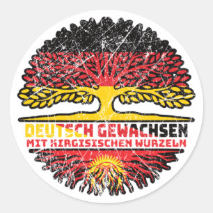 Kirgisistan Kirgisisch Deutsch Deutschland Baum Classic Round Sticker