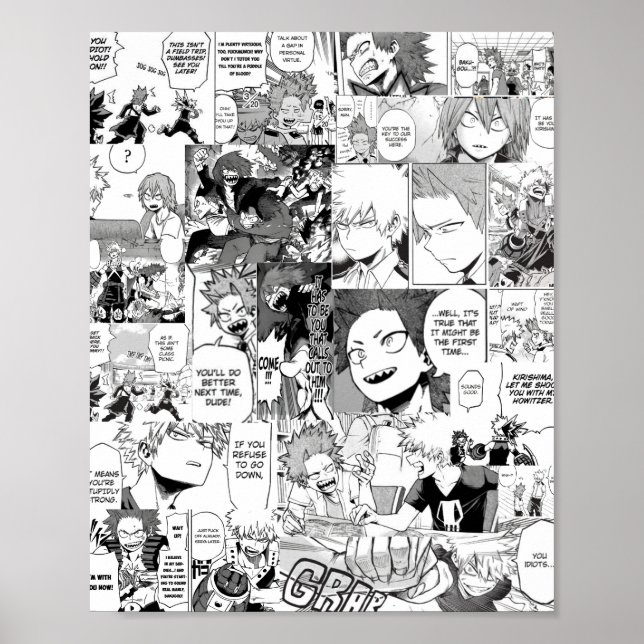 Kiribaku Manga Collage  Poster (Front)