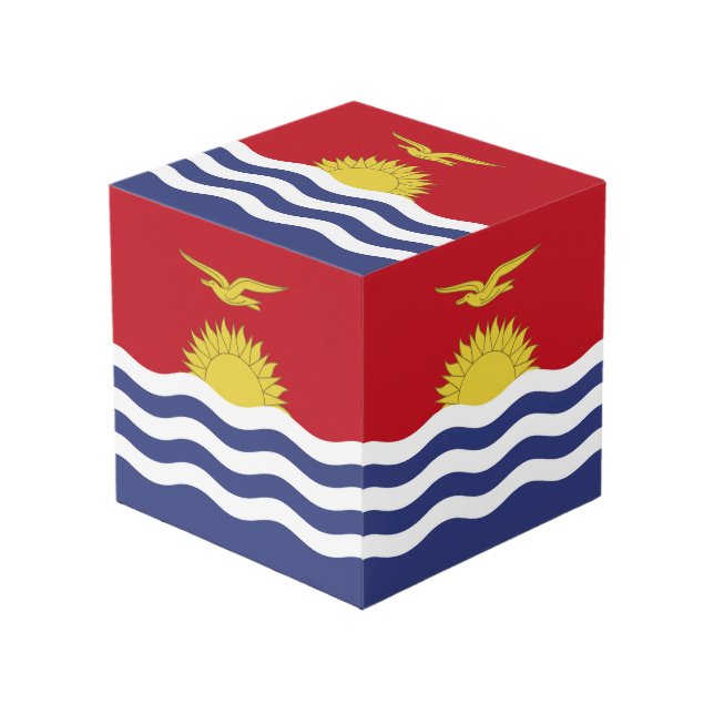 Kiribati flag cube (Front Angled)