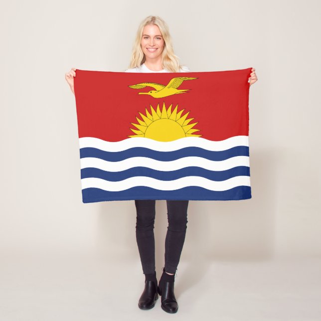 Kiribati Flag Fleece Blanket (In Situ)