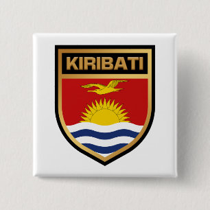 Kiribati Flag Shield 15 Cm Square Badge
