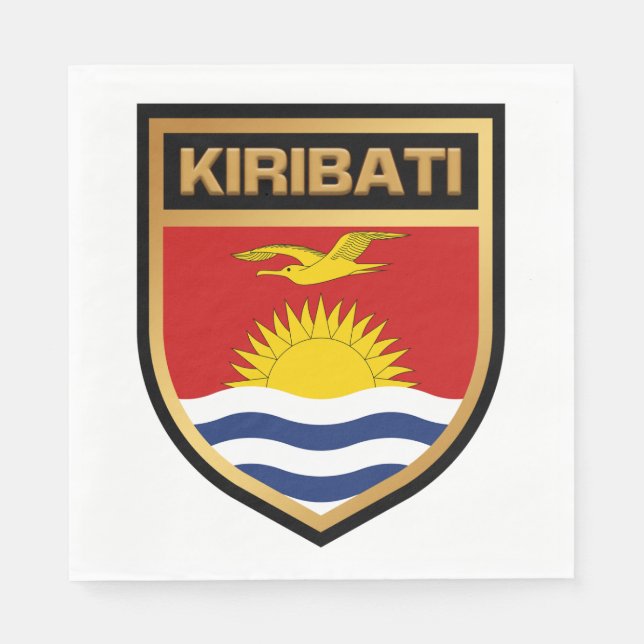 Kiribati Flag Shield Napkin (Front)