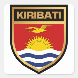 Kiribati Flag Shield Square Sticker