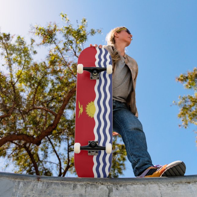 Kiribati flag skateboard (Outdoor 1)