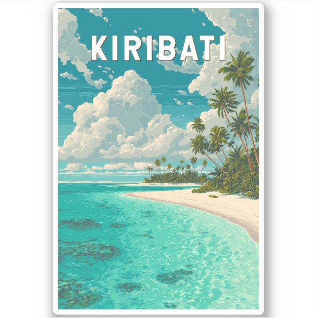 Kiribati Illustration Travel Art Vintage (Front)