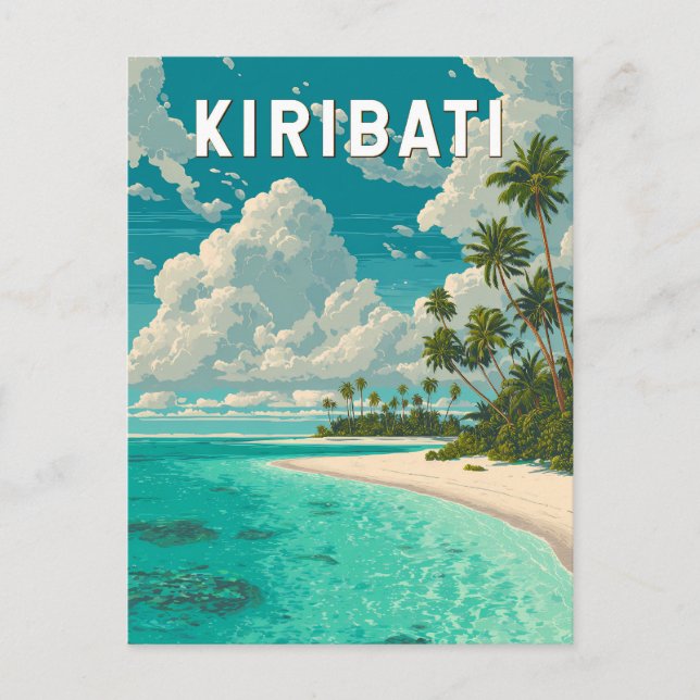 Kiribati Illustration Travel Art Vintage Postcard (Front)