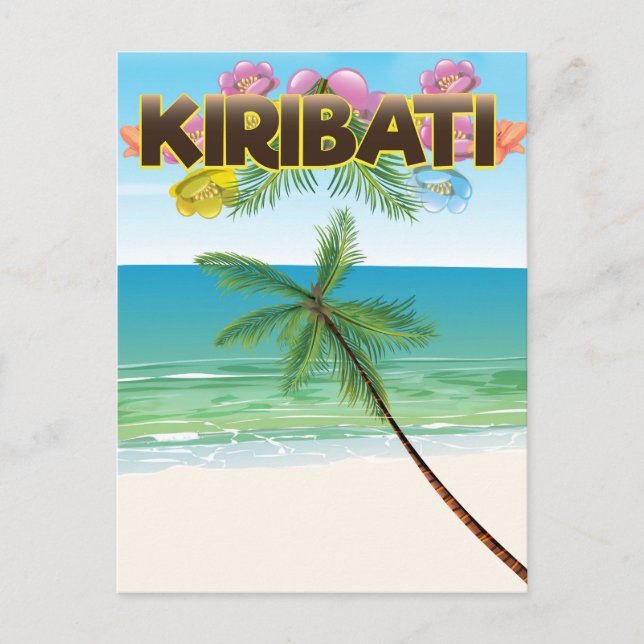 Kiribati Island travel poster Postcard (Front)