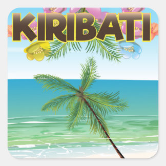 Kiribati Island travel poster Square Sticker