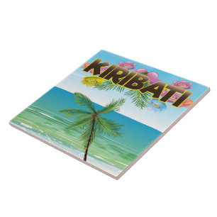 Kiribati Island travel poster Tile