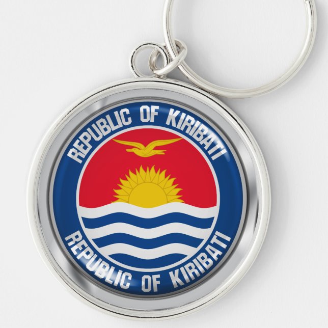 Kiribati Round Emblem Key Ring (Front)