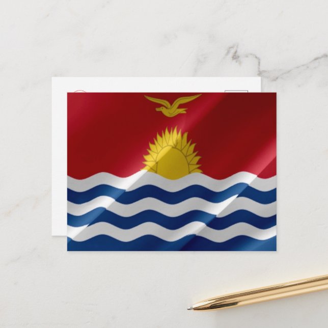 Kiribati - Waving Flag - Postcard (Front/Back In Situ)