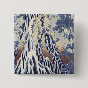 Kirifuri Fall on Kurokami Mount 15 Cm Square Badge