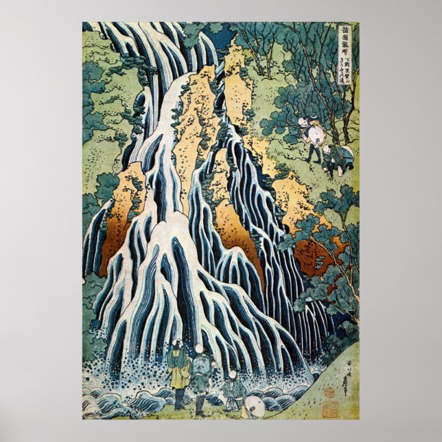 Kirifuri Waterfall, Hokusai Poster (Front)