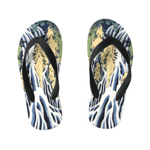 Kirifuri waterfall near Kurokami mountain Housai Kid's Flip Flops