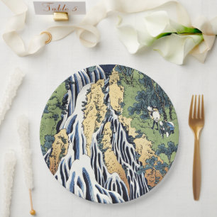 Kirifuri waterfall near Kurokami mountain Housai Paper Plate