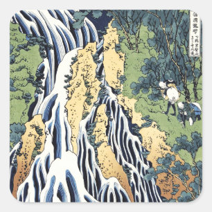 Kirifuri waterfall near Kurokami mountain Housai   Square Sticker