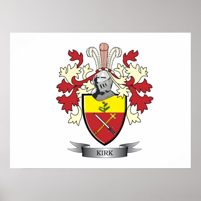Kirk Family Crest Coat of Arms Poster (Front)