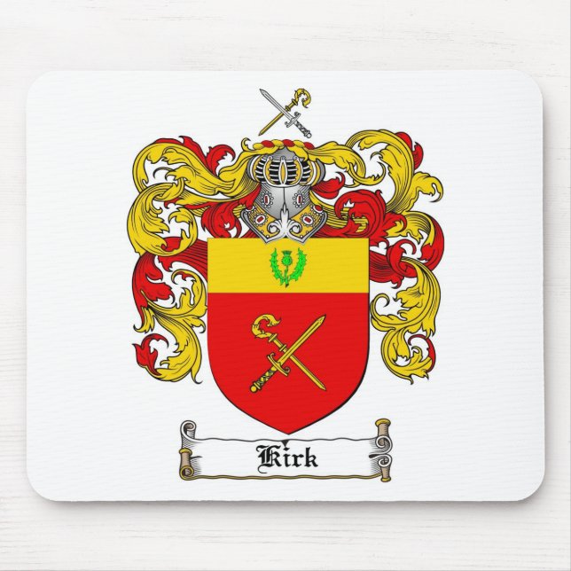 KIRK FAMILY CREST -  KIRK COAT OF ARMS MOUSE MAT (Front)