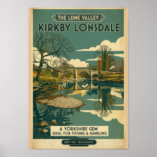 Kirkby Lonsdale Lune Valley Vintage Travel Poster