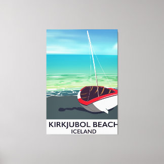 Kirkjubol Beach Iceland vacation poster Canvas Print