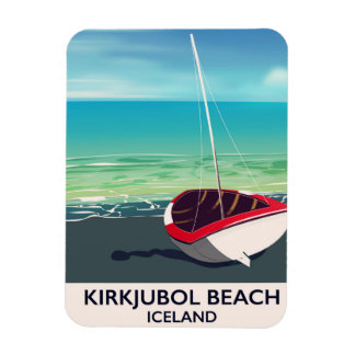 Kirkjubol Beach Iceland vacation poster Magnet
