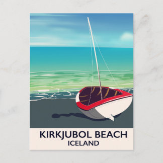 Kirkjubol Beach Iceland vacation poster Postcard