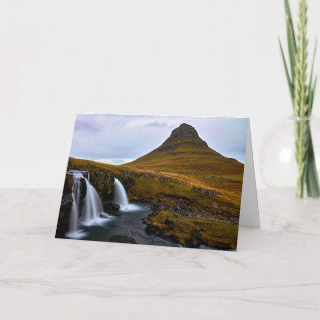Kirkjufell, Iceland folded greeting card.  Card (Front)