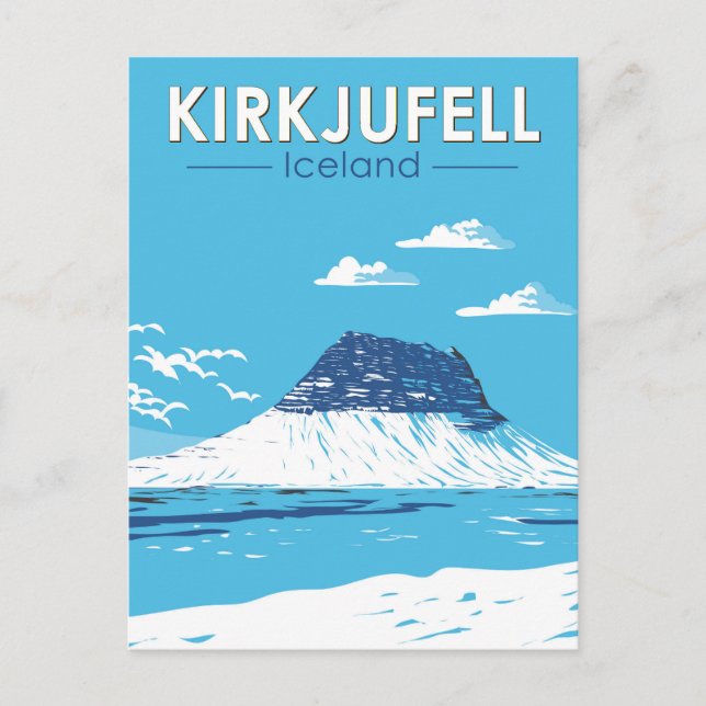 Kirkjufell Iceland Travel Art Vintage Postcard (Front)