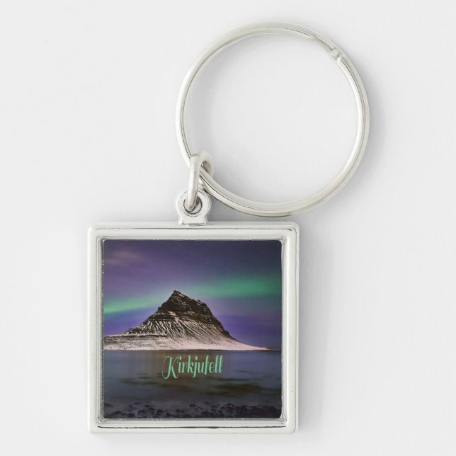 Kirkjufell Mountain in Iceland Northern Lights Key Ring (Front)