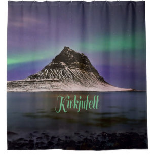 Kirkjufell Mountain in Iceland Northern Lights Shower Curtain