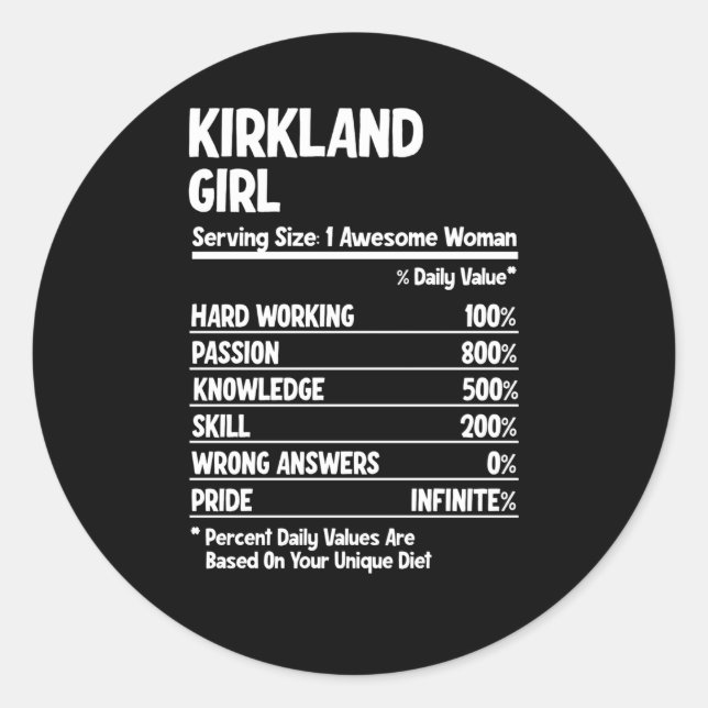 Kirkland Classic Round Sticker (Front)