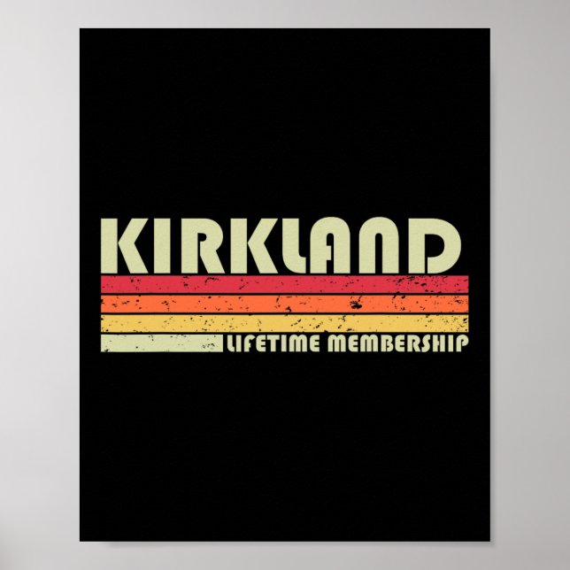 Kirkland Surname Funny Retro Vintage 90s Birthday  Poster (Front)