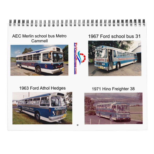 Kirklands 1960s and 1970s Buses Calendar (Back)