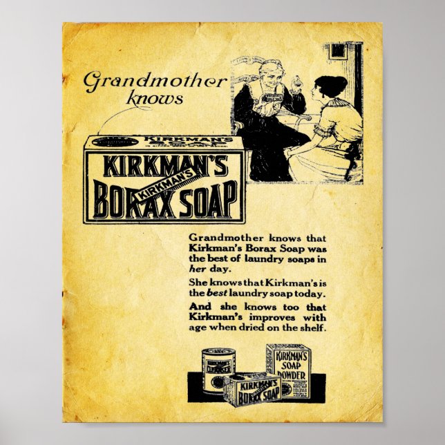 Kirkmans Borax Soap - Vintage Laundry Soap Print (Front)