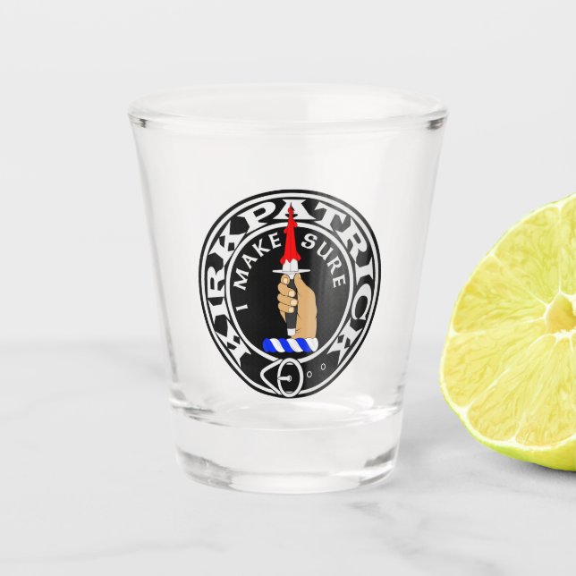 Kirkpatrick Crest Shot Glass (Front)