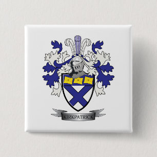 Kirkpatrick Family Crest Coat of Arms 15 Cm Square Badge