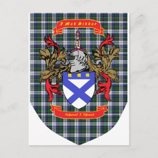 Kirkpatrick Kilpatrick crest on Colquhoun Tartan Postcard