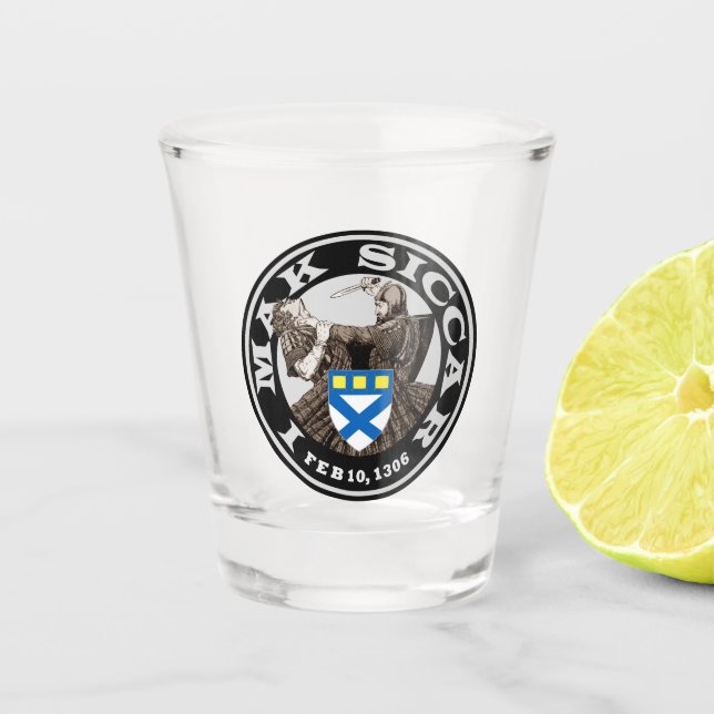 Kirkpatrick's Bloody Deed Shot Glass (Front)