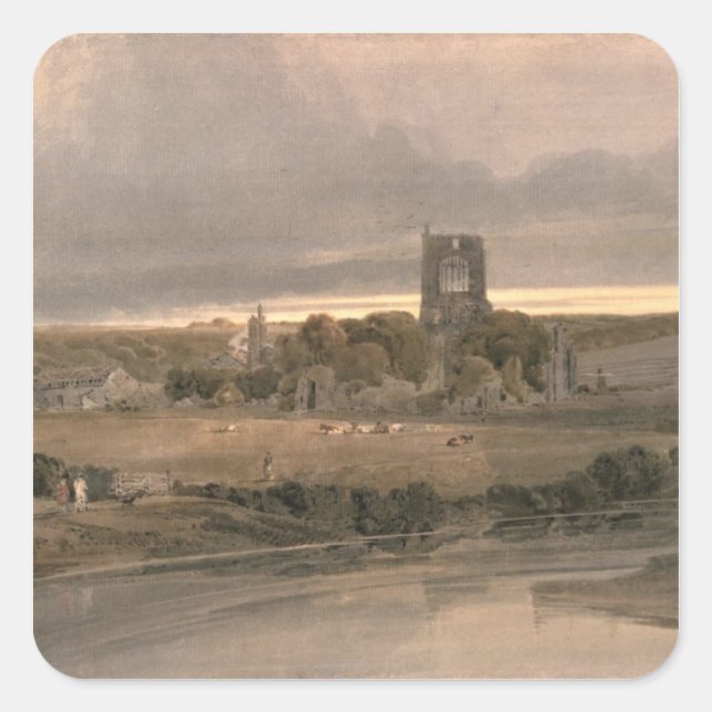 Kirkstall Abbey, Yorkshire - Evening Square Sticker (Front)