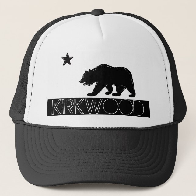 Kirkwood California black white flag bear hat (Front)