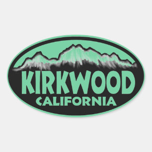 Kirkwood California green oval stickers
