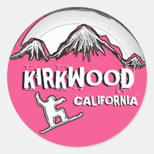 Kirkwood California pink snowboarder stickers