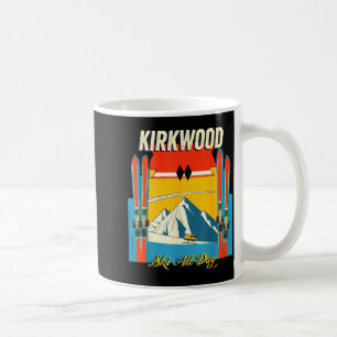 Kirkwood california ski day - retro vintage style coffee mug