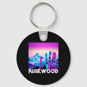 Kirkwood Ski - Retro 80's Style Skiing And Snowboa Key Ring