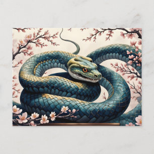 Kirschblüte im Jahr der Schlange Postcard