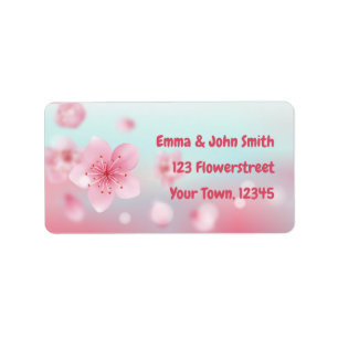 Kirschblüten - rosa mint romantischer label