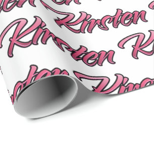 Kirsten faded pink personalized gift paper