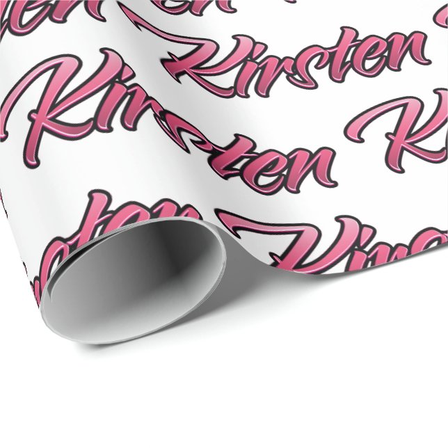 Kirsten faded pink personalized gift paper (Roll Corner)