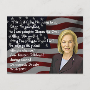 Kirsten Gillibrand quote from Democrat Debate Postcard