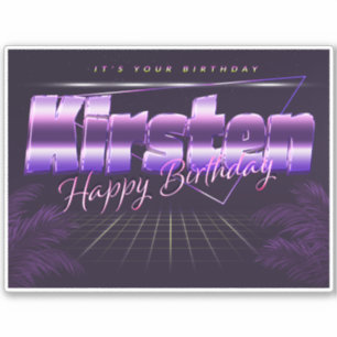 Kirsten Name Vorname lila retro Sticker Geburtstag